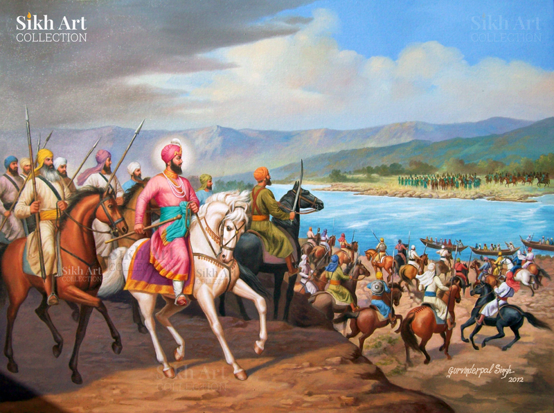 Guru Har Rai Sahib’s Cavalry Blocks Aurangzeb’s Army
