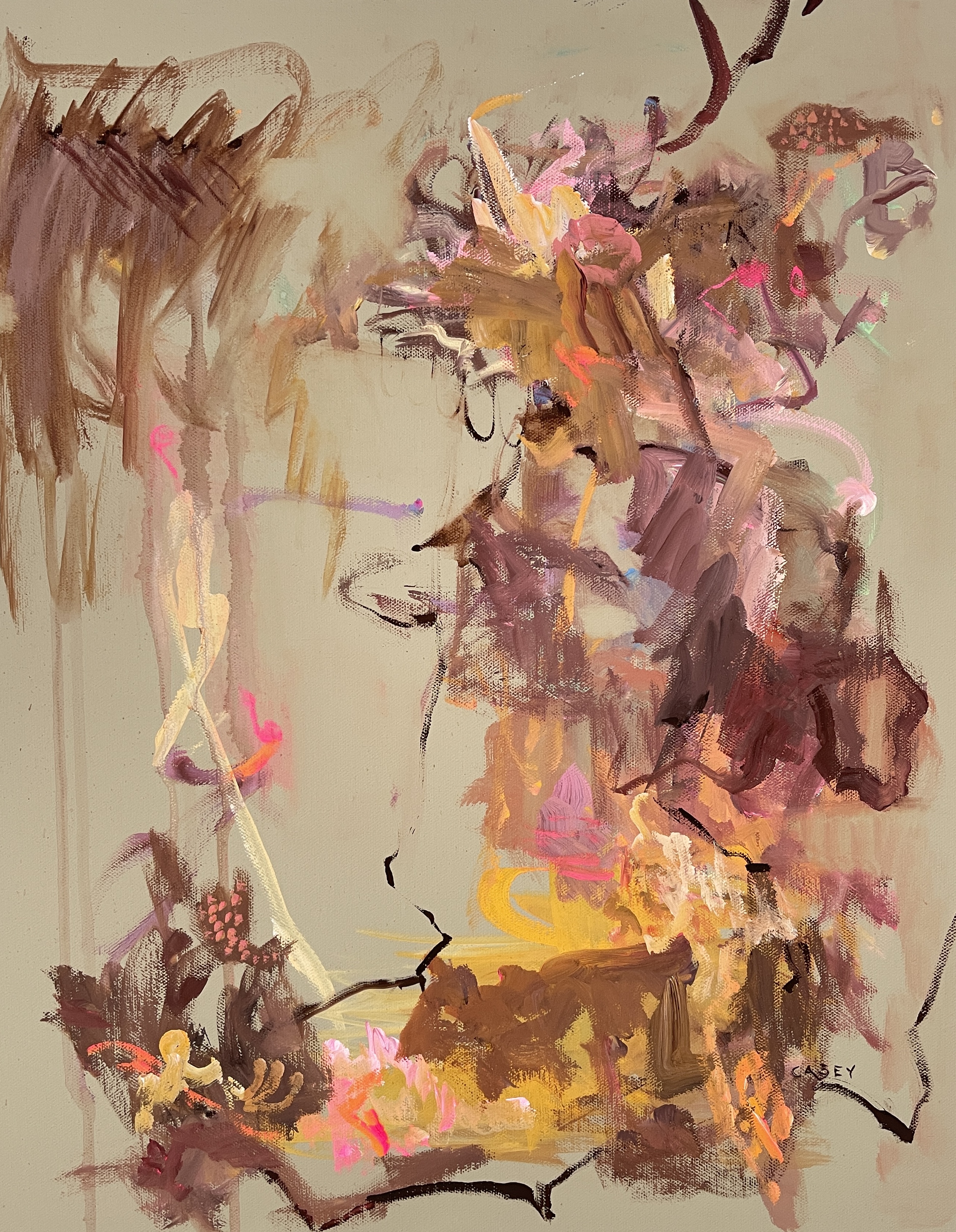 Harmony in Earth & Echoes  gouache 17.2W x 21.3H x 2.2D