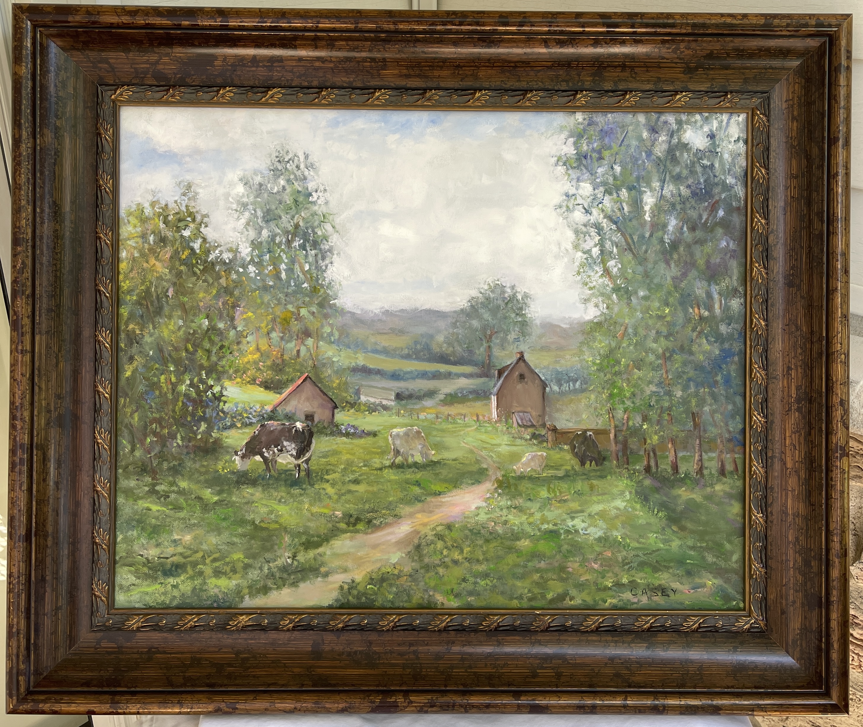 Bovine Bliss oil painting 20x16