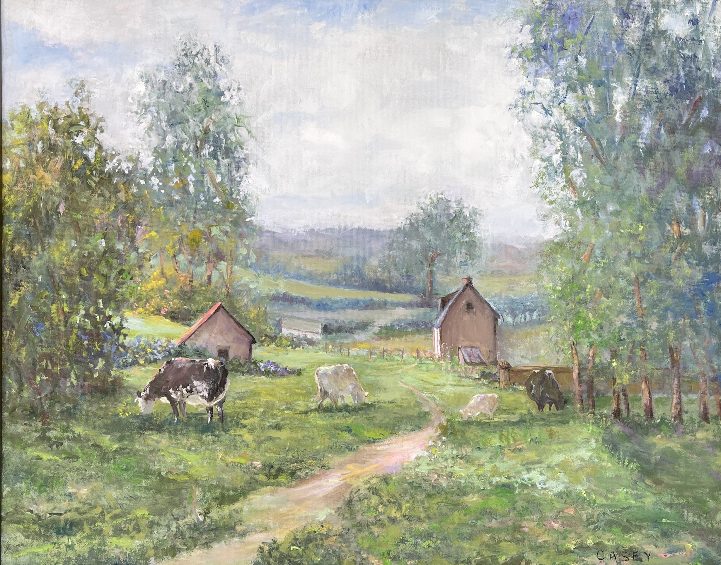 Bovine Bliss oil painting 20x16