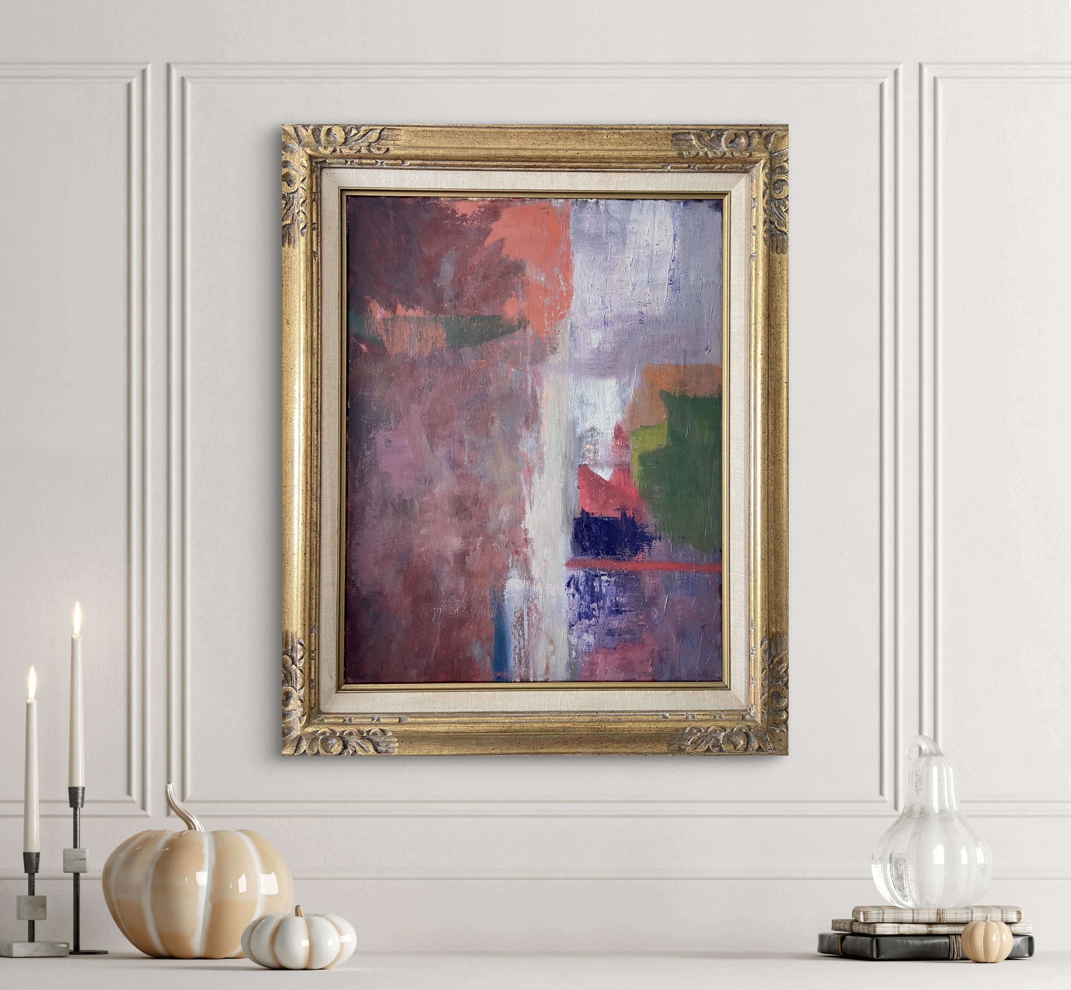 "Quiet Intensity"  oil 21.5W x 25.5H framed 