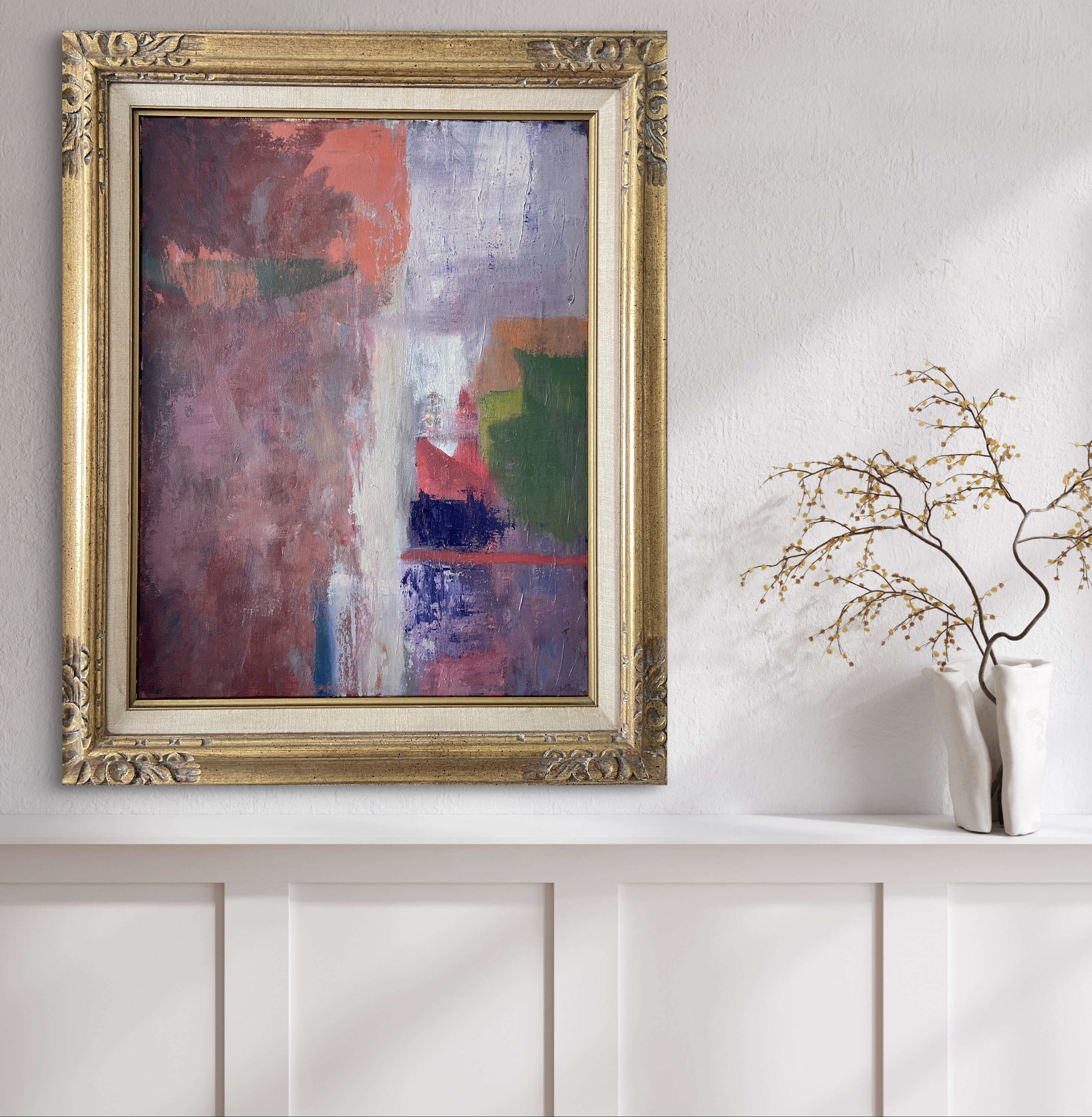 "Quiet Intensity"  oil 21.5W x 25.5H framed 
