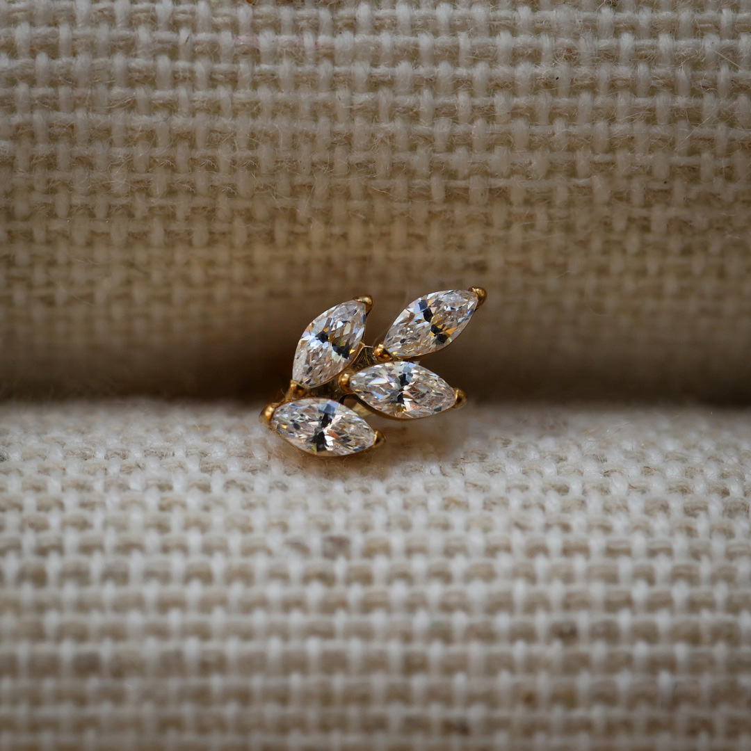 'Flora' piercing goud