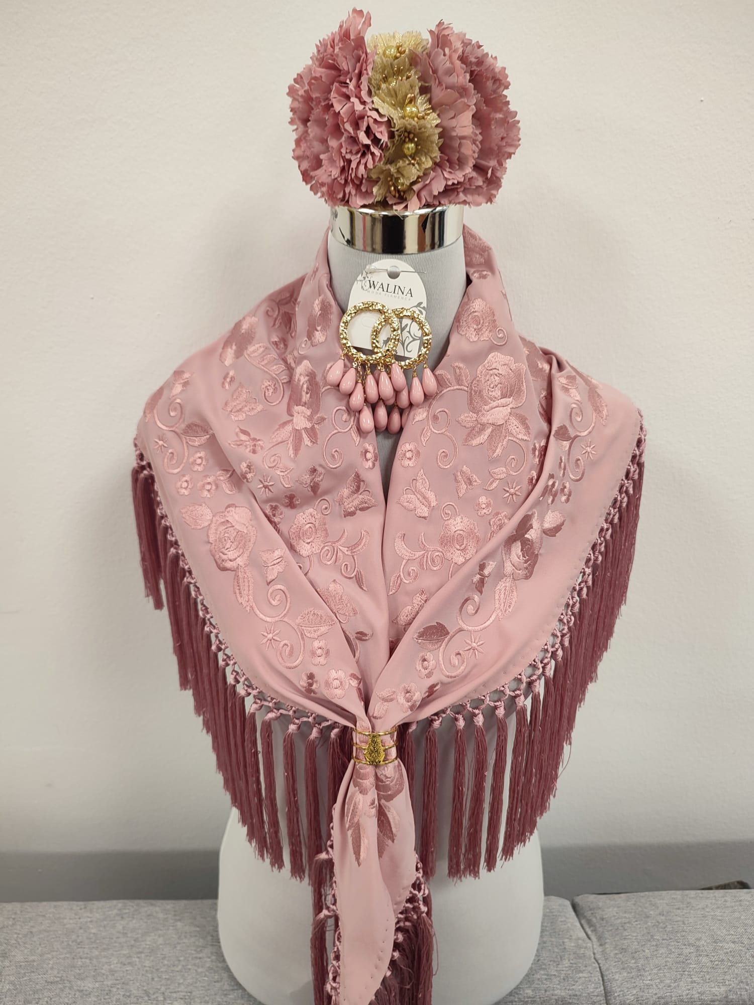 MANTON MONOCOLOR ROSA EMPOLVADO 