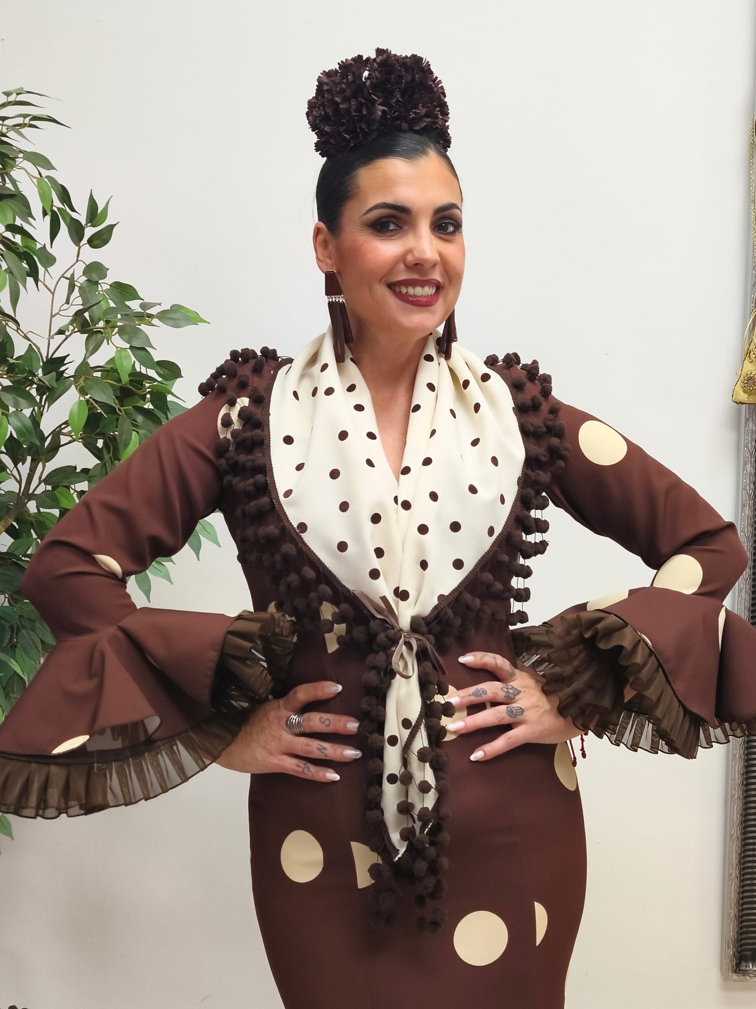 PAÑOLETA MADROÑOS LUNAR FLOCADO CHOCOLATE