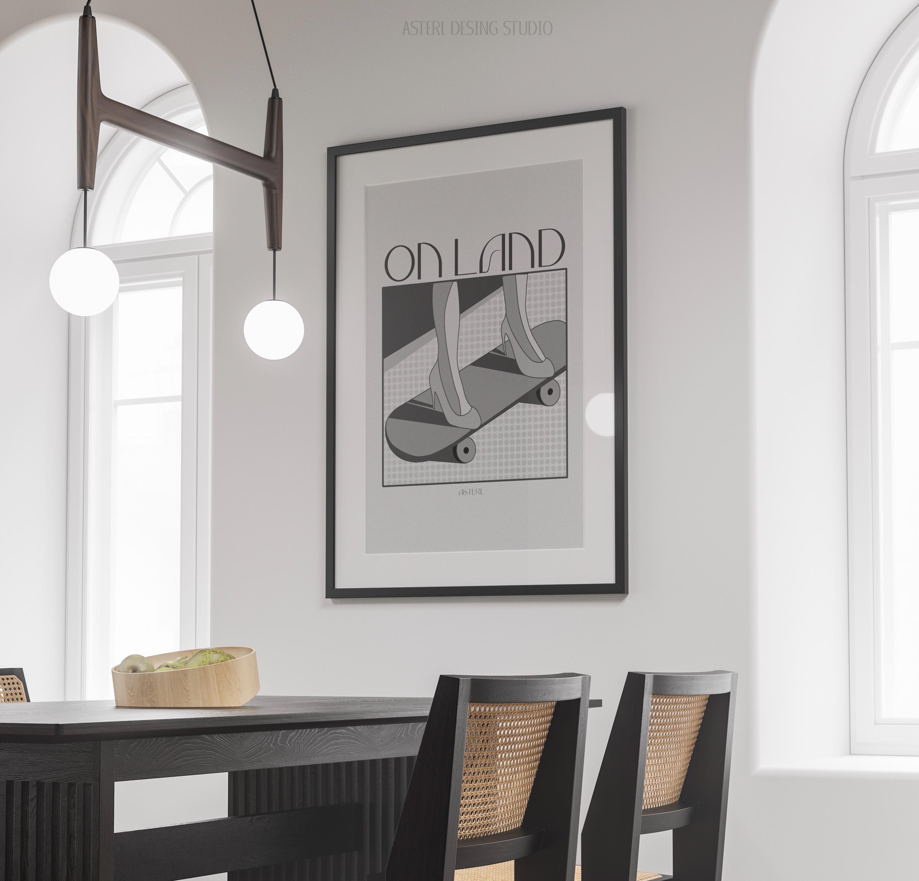 "OnLand" Blanco y Negro, Póster