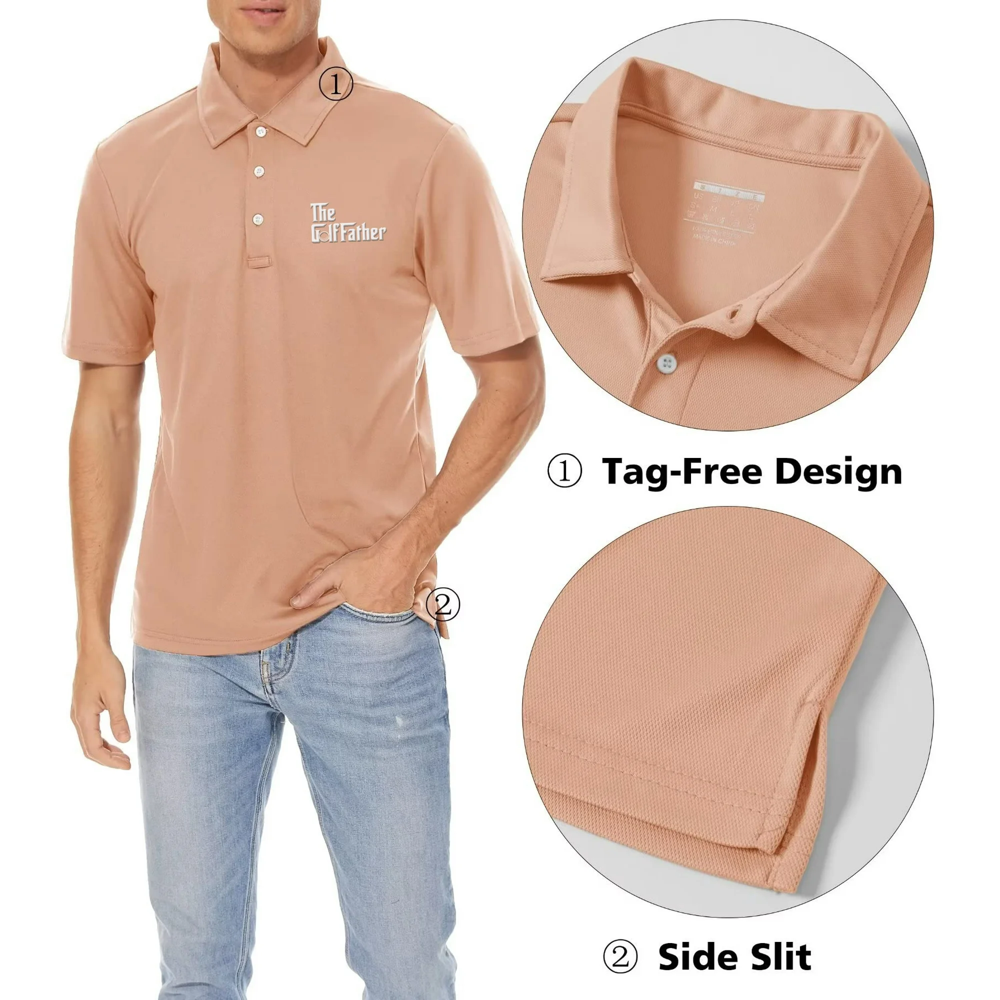 Golf Polo Embroidery Designs T-Shirt – “The Golf Father” – Stylish and Sporty Apparel for Golf Enthusiasts