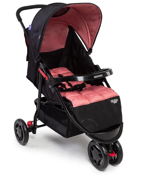 Carrinho Toffy Cosco Kids Rosa Noite - 3 Rodas, Leve e Moderno | 3 Posições de Recline, Até 15kg, INMETRO