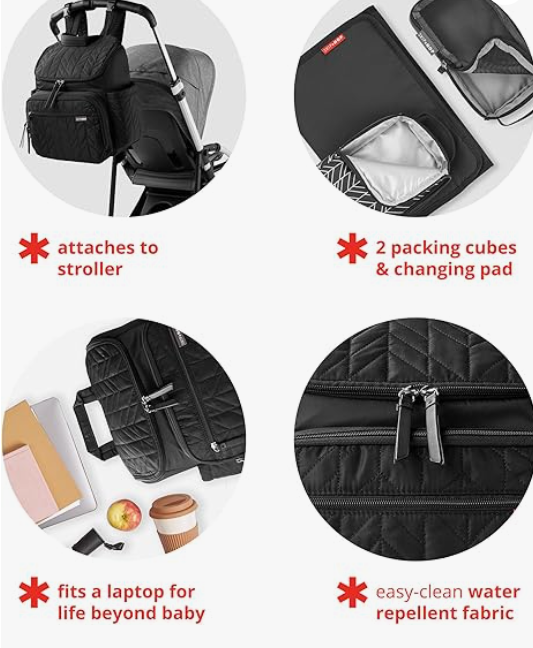 Mochila Maternidade com Organizadores - Abertura Extra Larga, 2 Cubos Isolados, Trocador Incluso | Repelente de Água