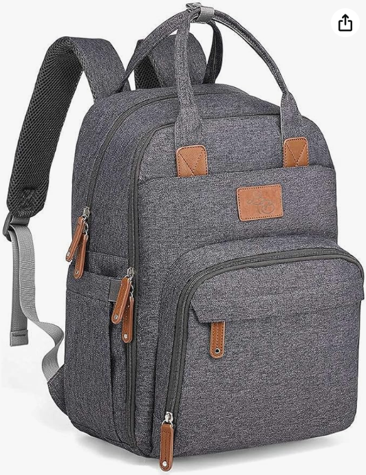 Mochila de Maternidade Kyara Laço Bebê - 20 Bolsos, Trocador Incluso, Impermeável | 40cm Altura