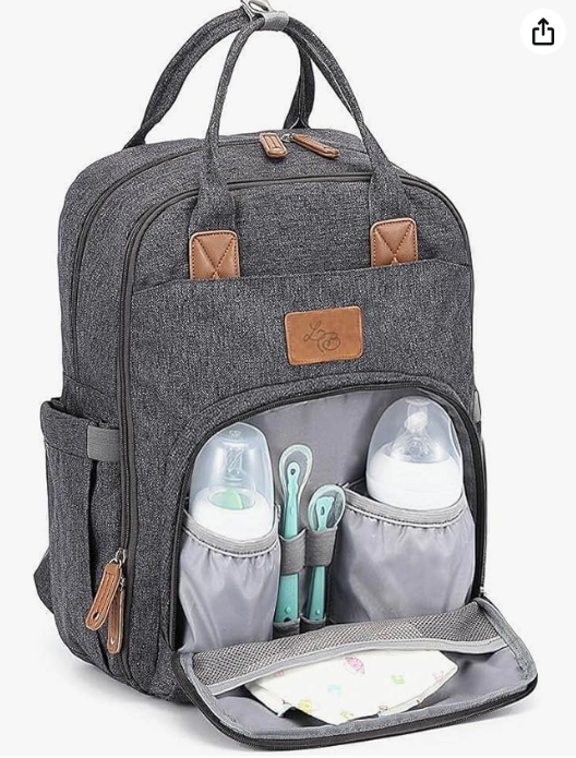 Mochila de Maternidade Kyara Laço Bebê - 20 Bolsos, Trocador Incluso, Impermeável | 40cm Altura