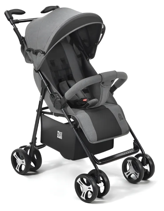 Carrinho Flick Multikids Baby Cinza - Travel System, Alça Reversível | 3 Posições de Recline, Até 15kg, INMETRO