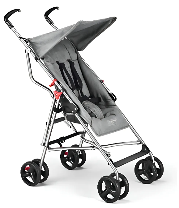 Carrinho Guarda-Chuva Pocket Plus Multikids Baby Cinza - Leve e Prático | 2 Posições de Recline, Rodas Duplas, Até 15kg, INMETRO