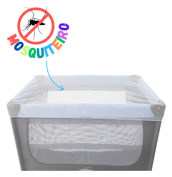 Berço Portátil Joly Baby Style Premium - Desmontável até 18kg | 2 Alturas, Trocador, Mosquiteiro, Móbile, INMETRO