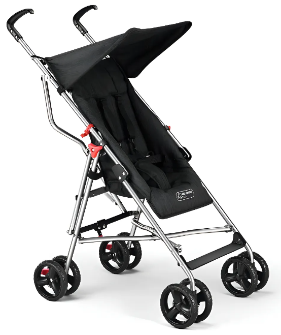 Carrinho Guarda-Chuva Pocket Multikids Baby Preto - Leve e Compacto | 100% Reclinável, Rodas Duplas, Até 15kg, INMETRO