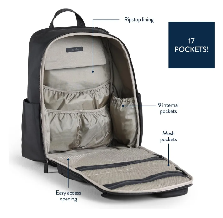 Mochila Utilitária Itzy Ritzy Belong - 17 Bolsos, 2 Porta-Garrafas Isolados, Trocador Lavável | Capa de Carrinho Inclusa