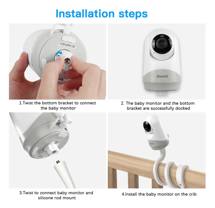 Suporte Giratório Flexível Para Monitor De Bebê Holaca Hb655