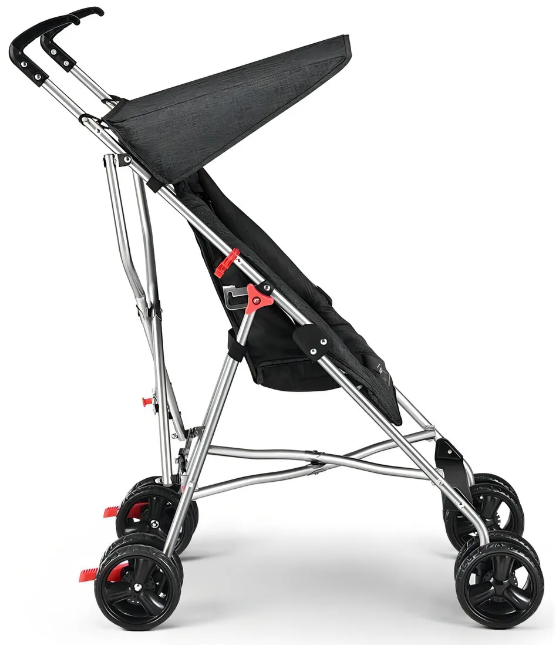 Carrinho Guarda-Chuva Pocket Multikids Baby Preto - Leve e Compacto | 100% Reclinável, Rodas Duplas, Até 15kg, INMETRO