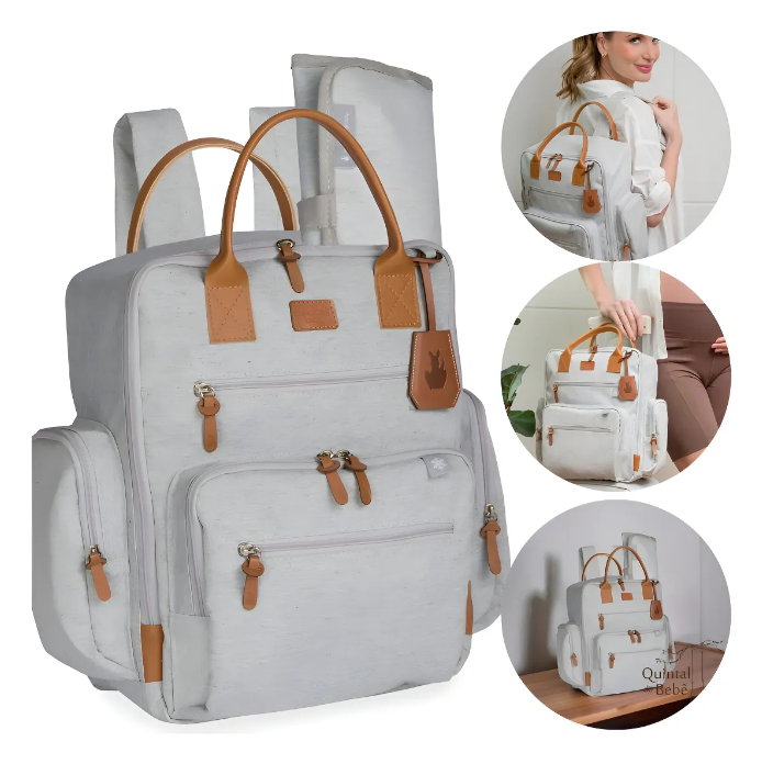 Mochila Maternidade Masterbag - Lona Ecológica, 3 Bolsos Térmicos, Trocador Incluso | Design Moderno Sustentável