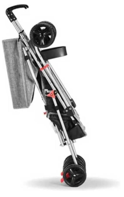 Carrinho Guarda-Chuva Pocket Plus Multikids Baby Cinza - Leve e Prático | 2 Posições de Recline, Rodas Duplas, Até 15kg, INMETRO