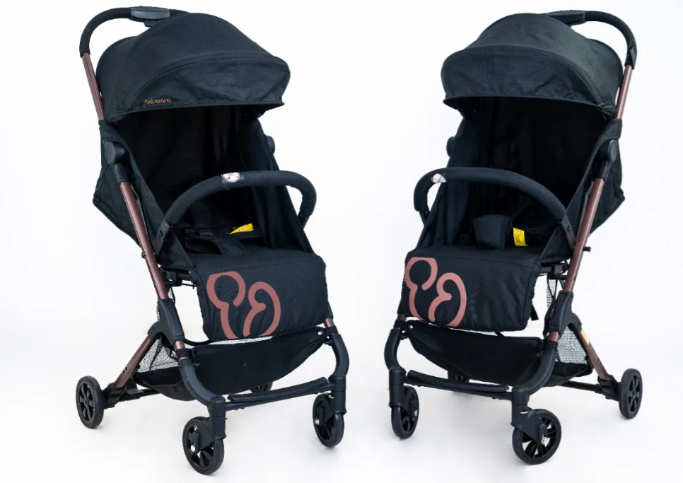 Carrinho Duolee Duo Galzerano Preto com Cobre - Duplo para Gêmeos | 4 Posições de Recline, Até 15kg, Leve e Compacto