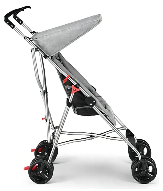 Carrinho Guarda-Chuva Pocket Plus Multikids Baby Cinza - Leve e Prático | 2 Posições de Recline, Rodas Duplas, Até 15kg, INMETRO