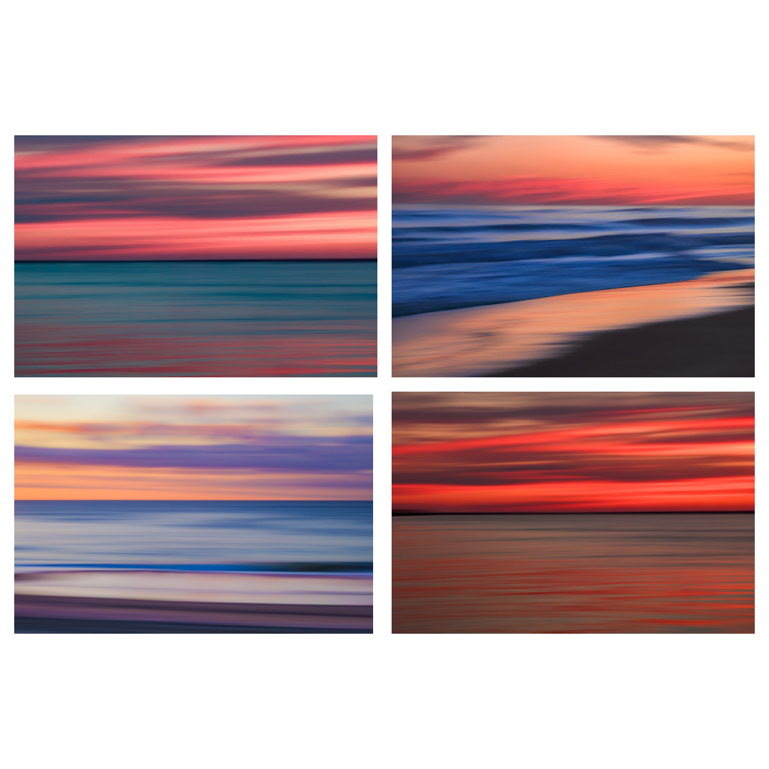 Abstracts of the ocean at sunset—bundle