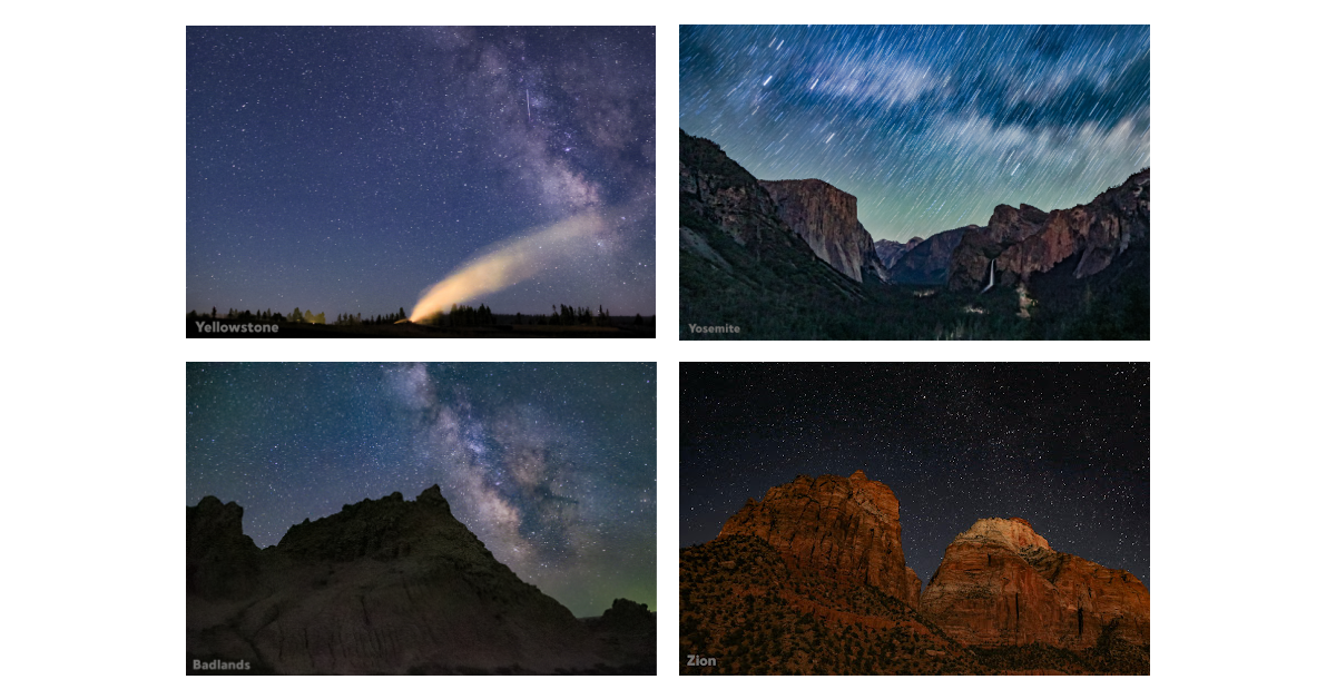 National Parks at night photo bundle