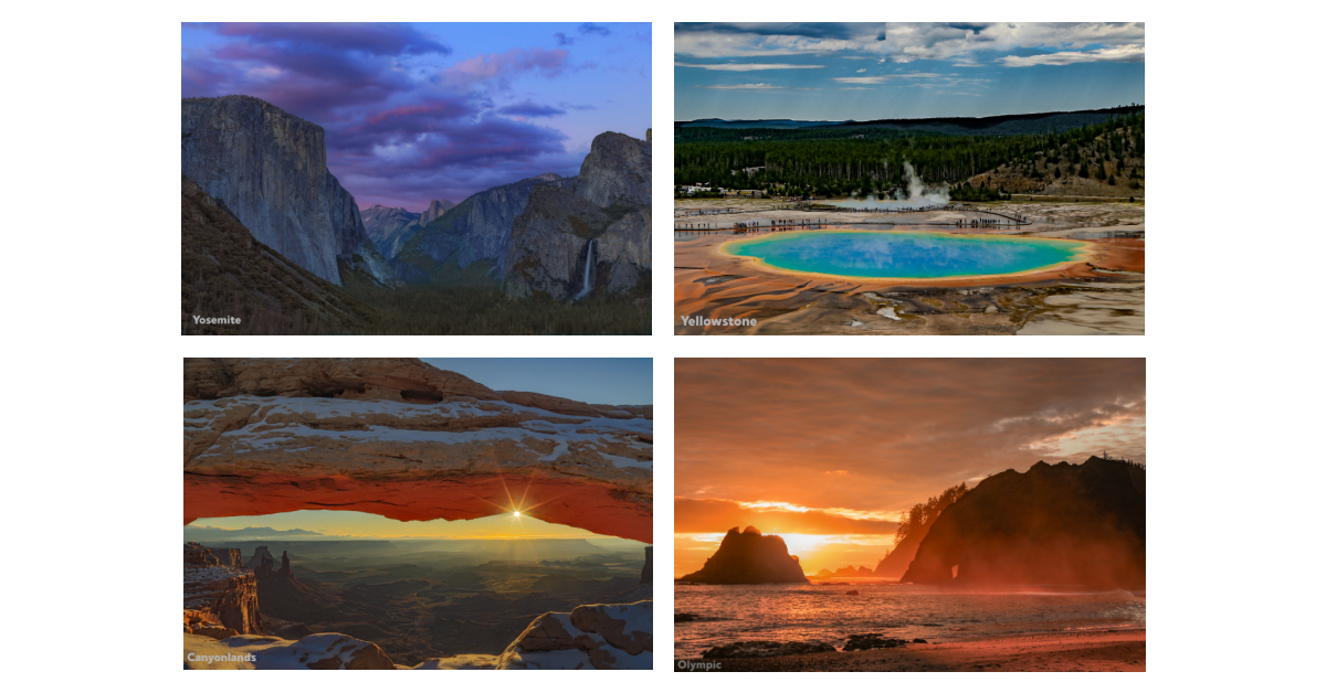 National Parks by day photo bundle