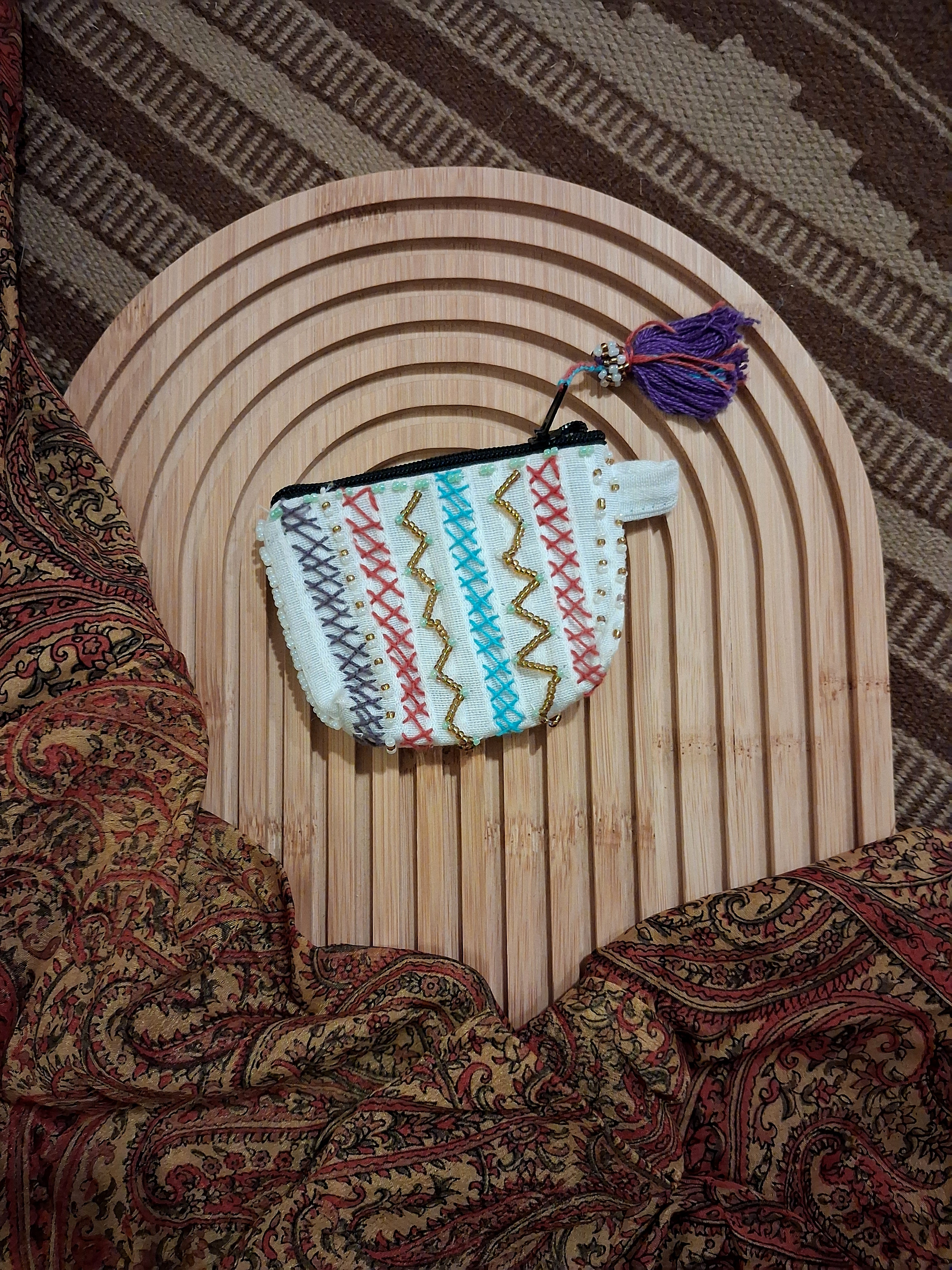 White Ornamented Pouch