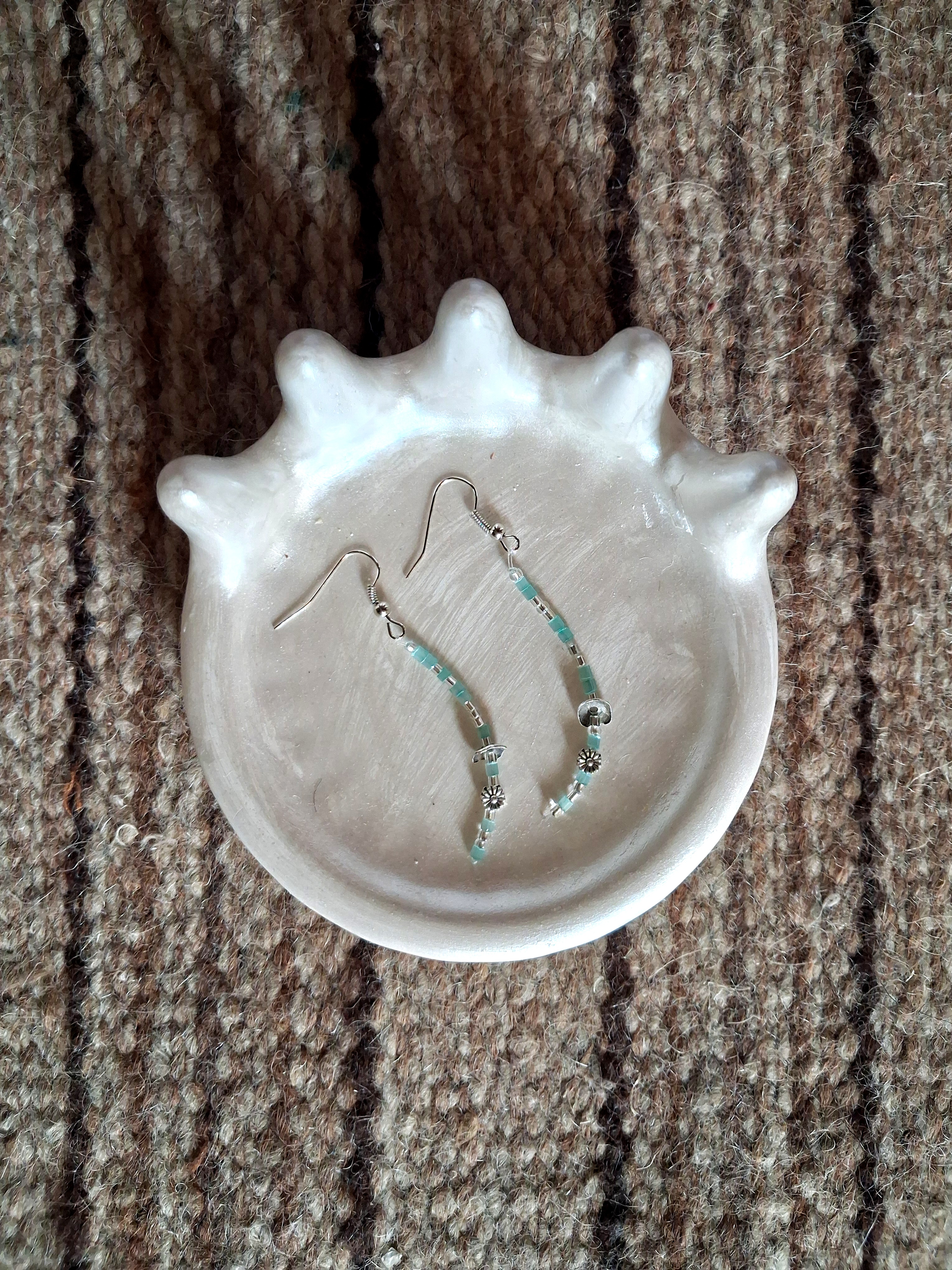 Sky Blue Flower Earrings 