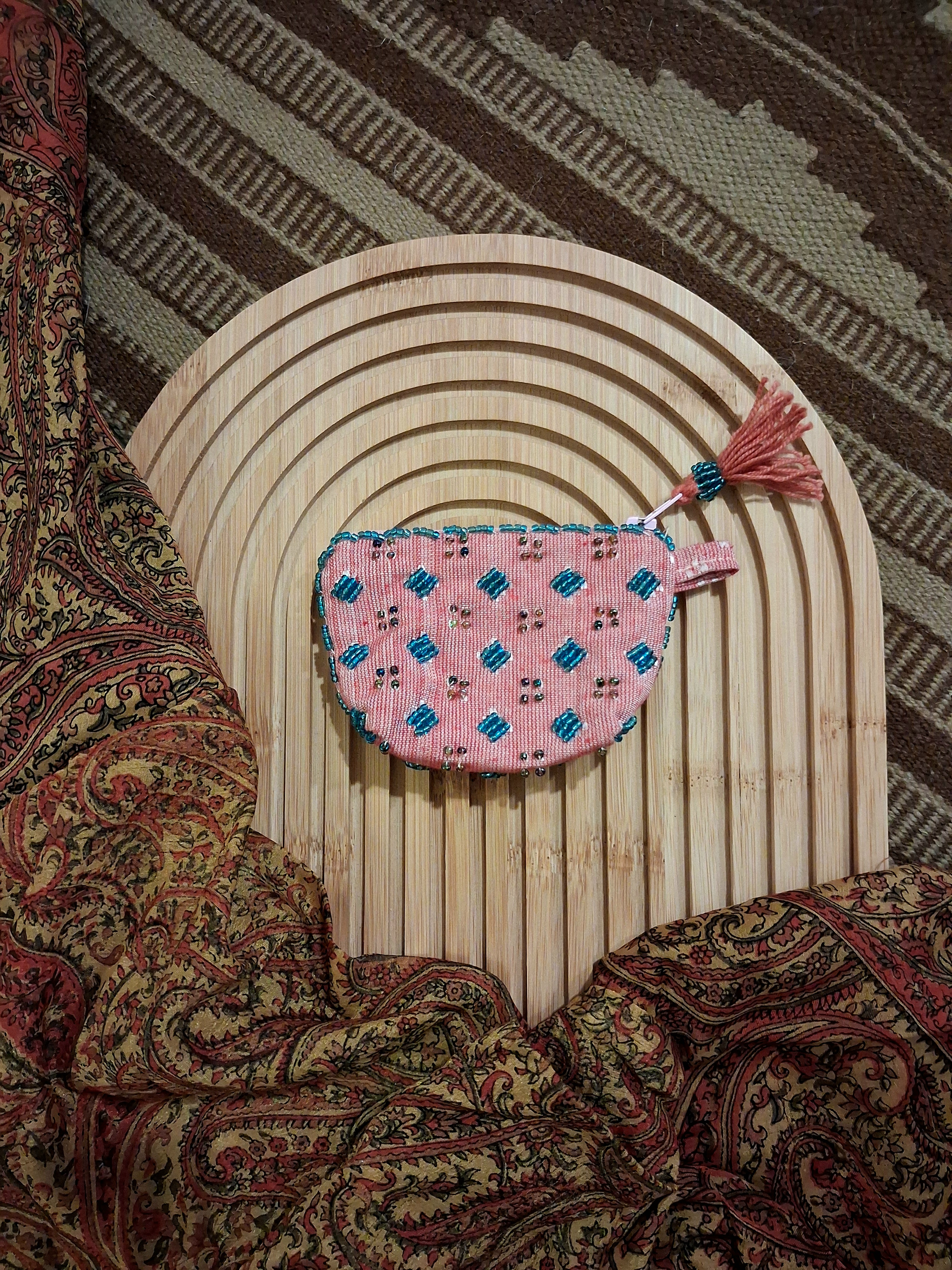 Pink Ornamented Pouch