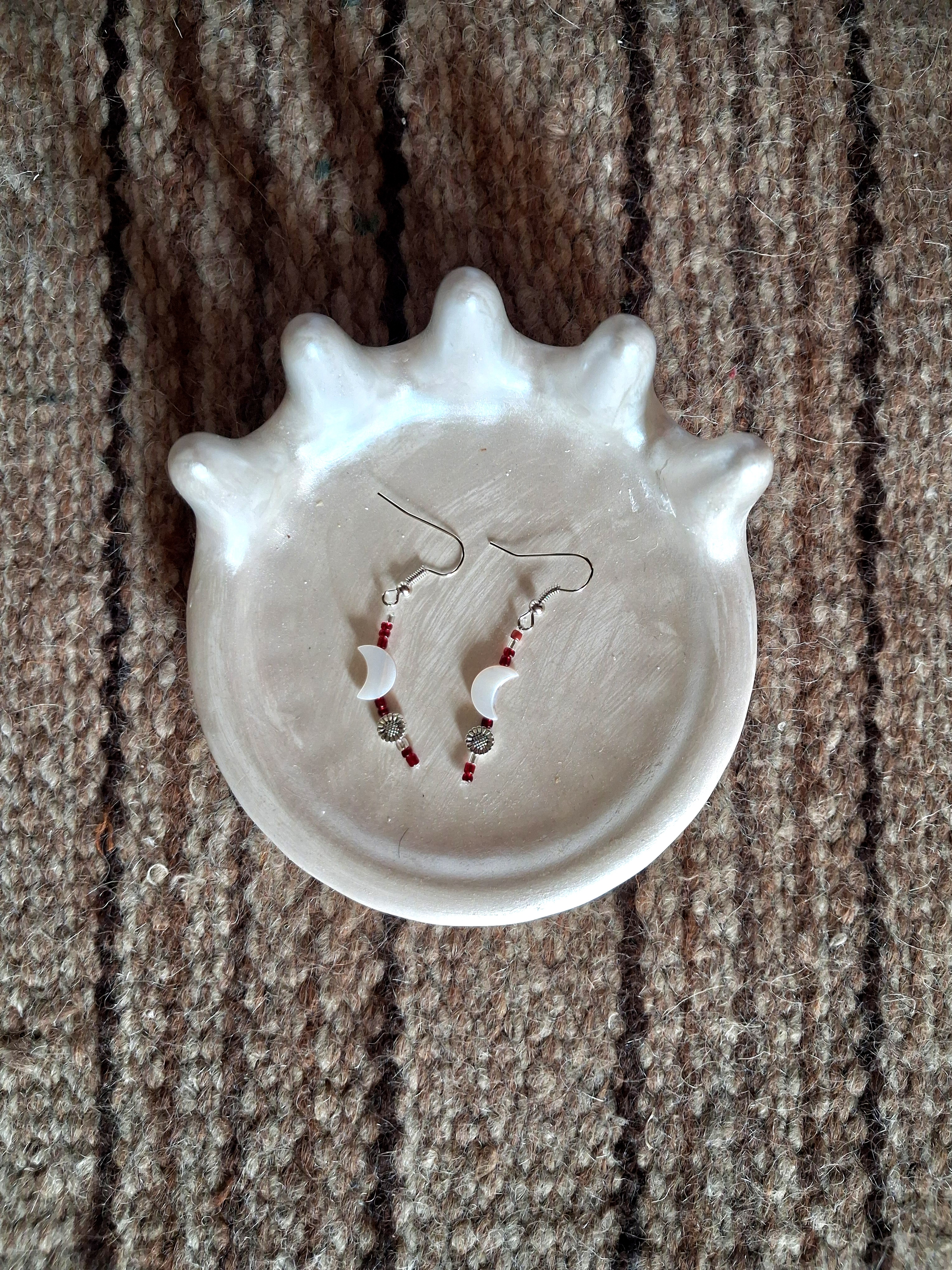 Maroon Moon Earrings