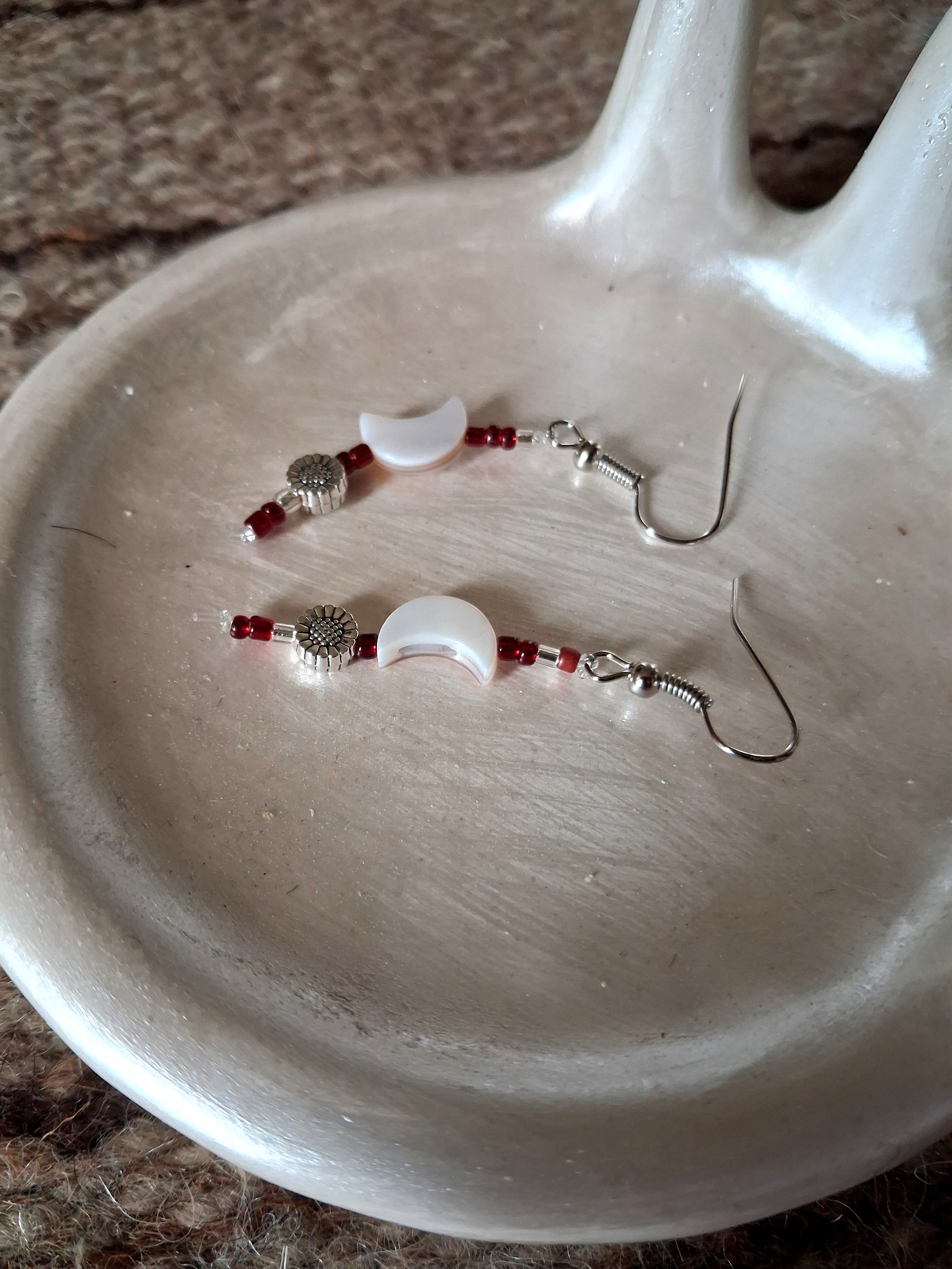 Maroon Moon Earrings