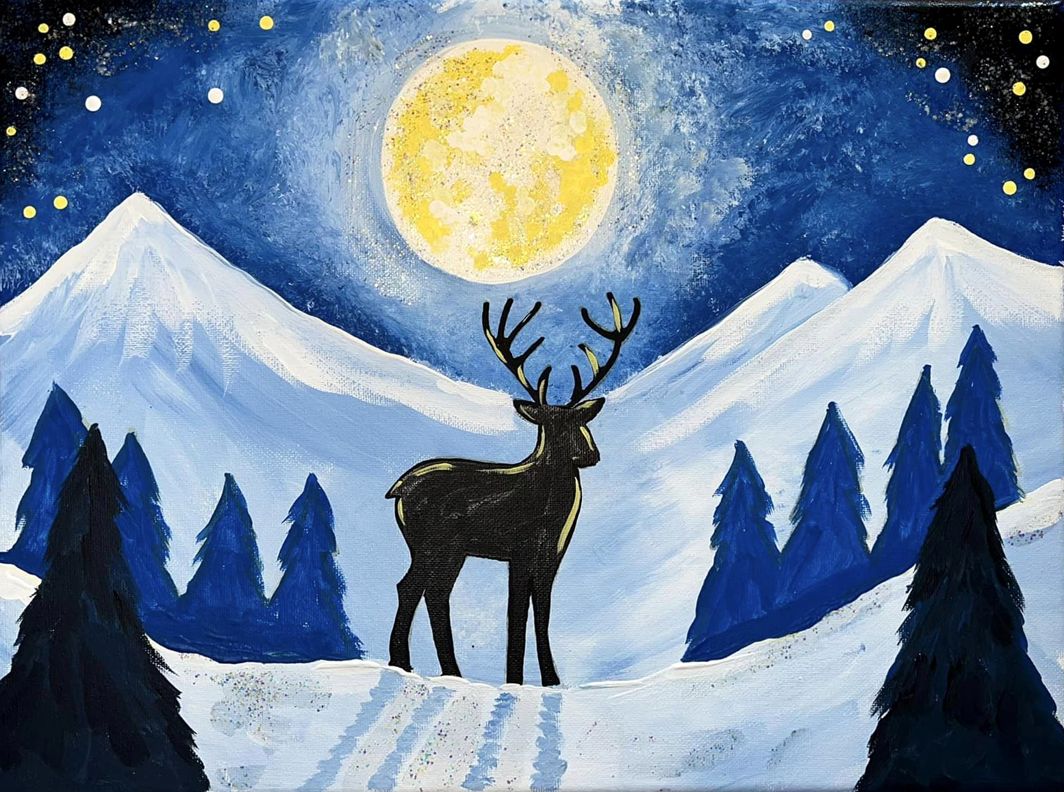 Moonlit Deer Online Paint Party | November 1 at 6 PM