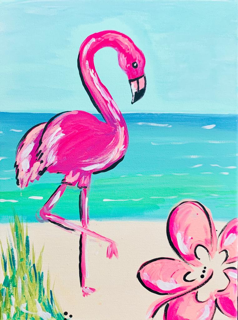 FAB Flamingo ONLINE Paint Party Cozumel | February 15th at 4 PM