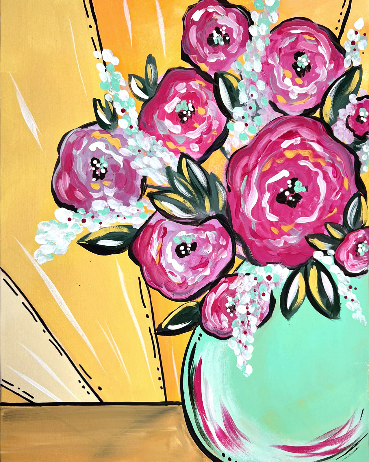 Flower Fun Paint Party in Cozumel March 6th 6PM 2026
