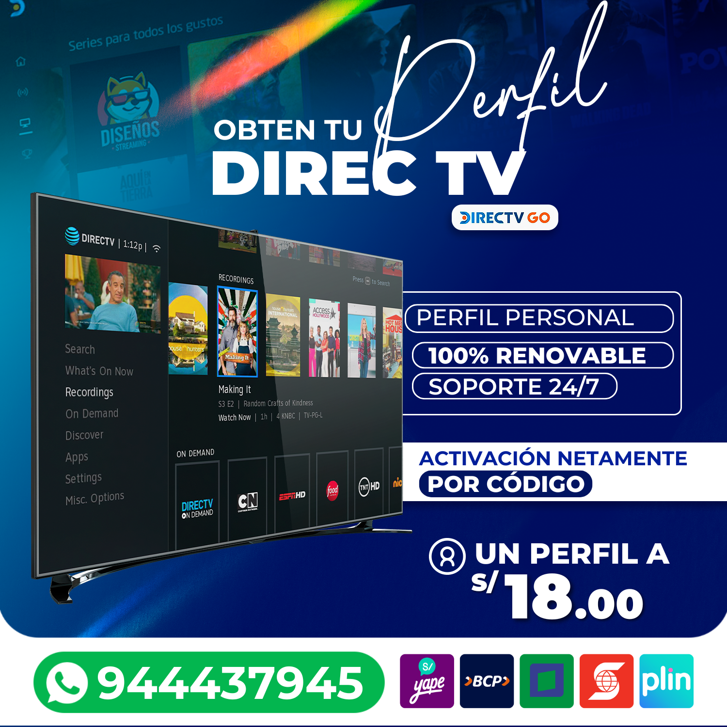 🌟 DIRECTV GO (Oro) 📺✨ | Activación TV 📡🔑