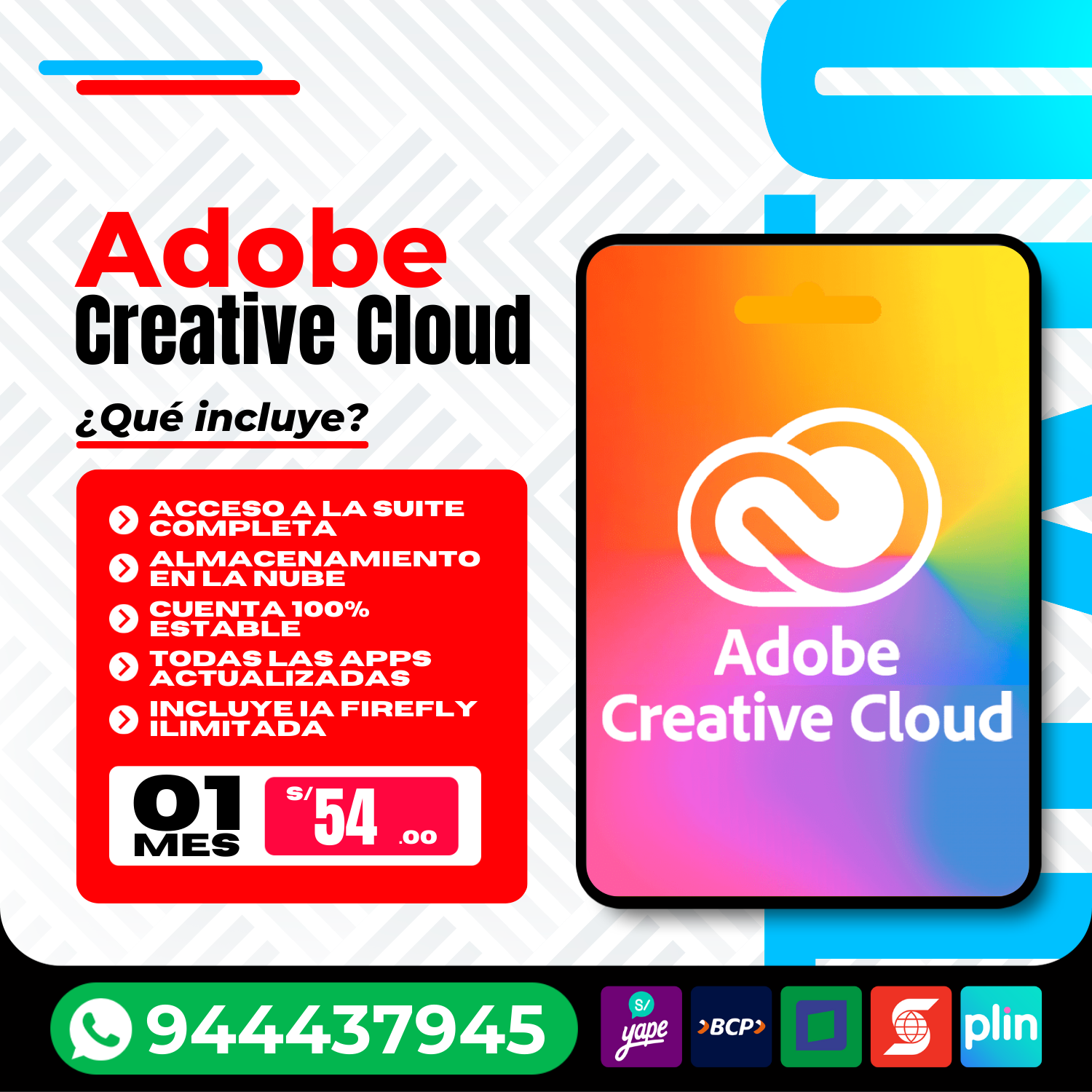 🎨 Adobe Creative Cloud – 1 Mes