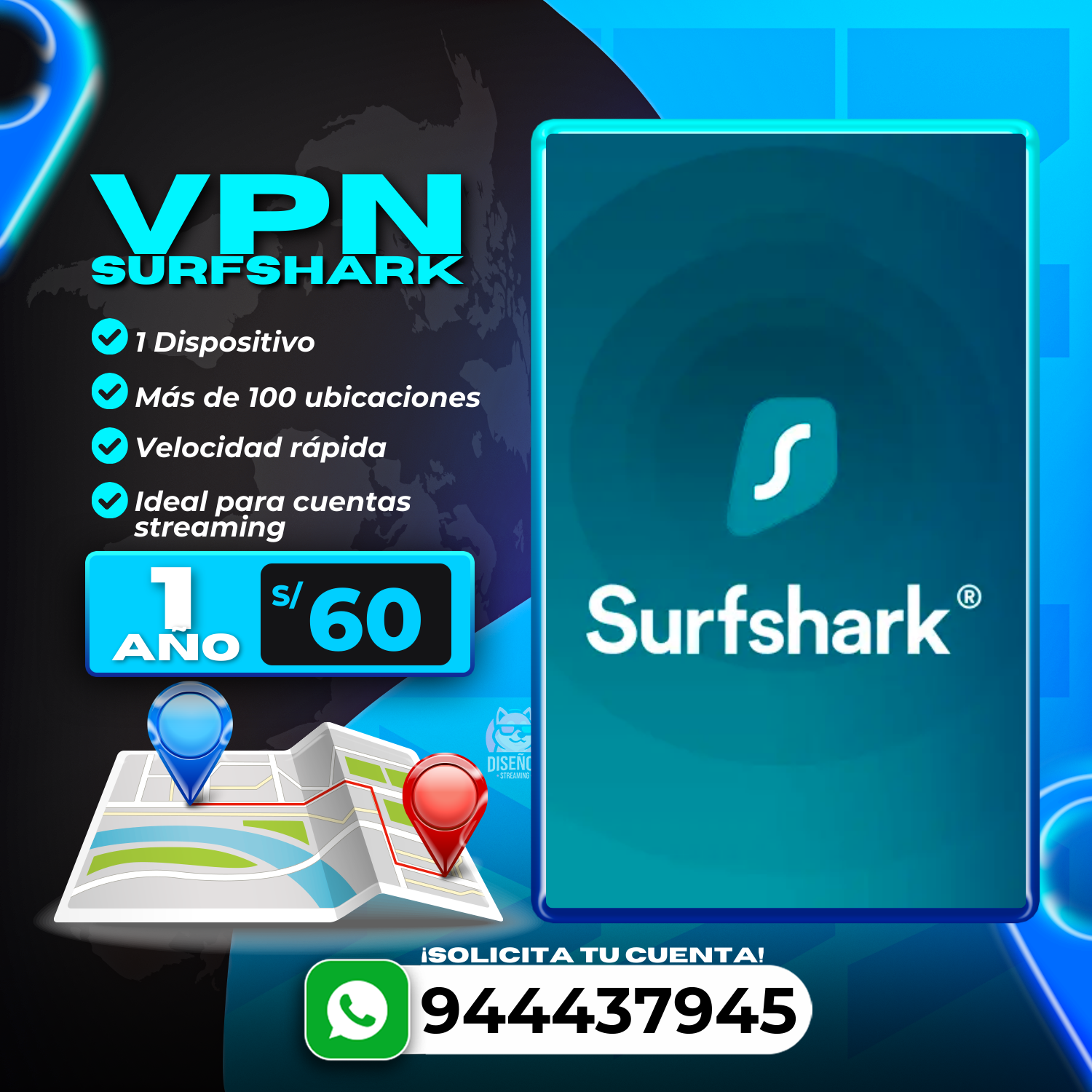 🔒 VPN SURFSHARK - 1 AÑO 🌍 🔥
