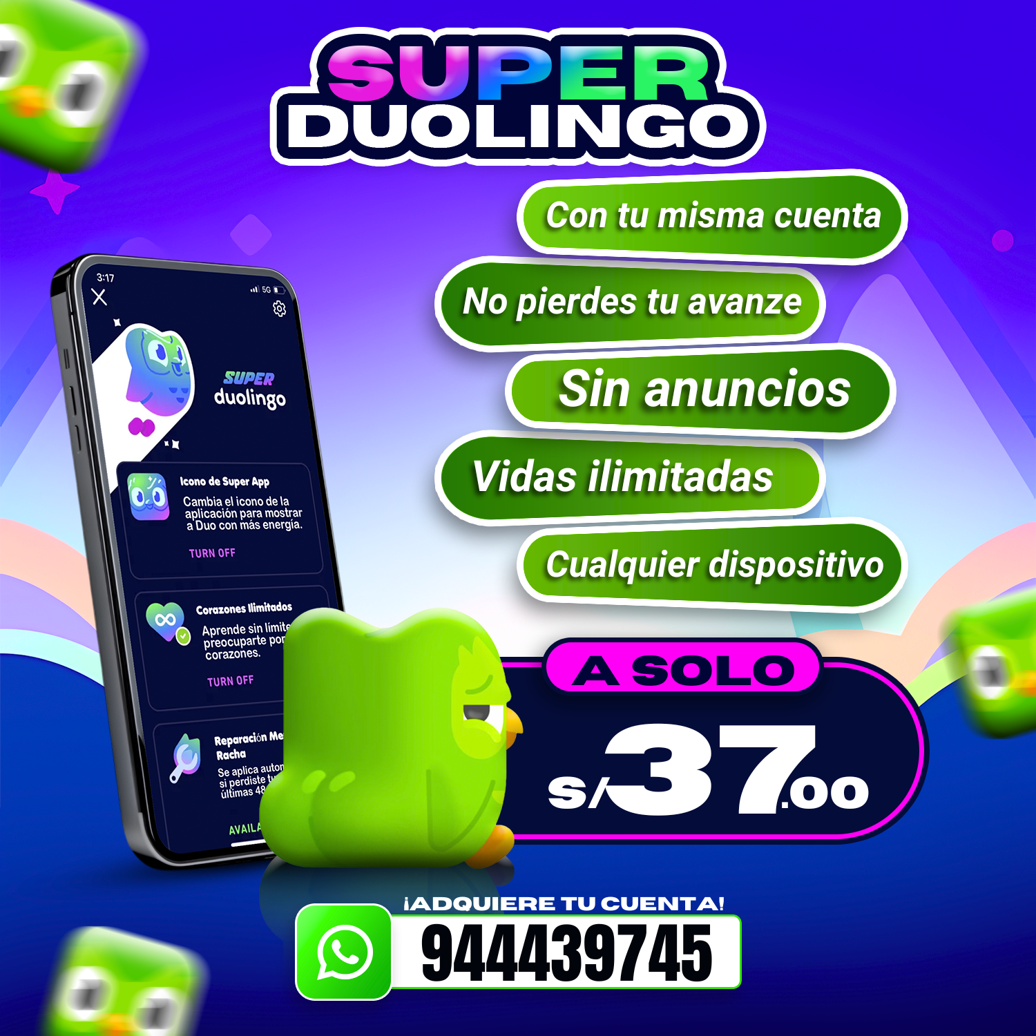 📚 Duolingo PREMIUM - 1 AÑO 🌟