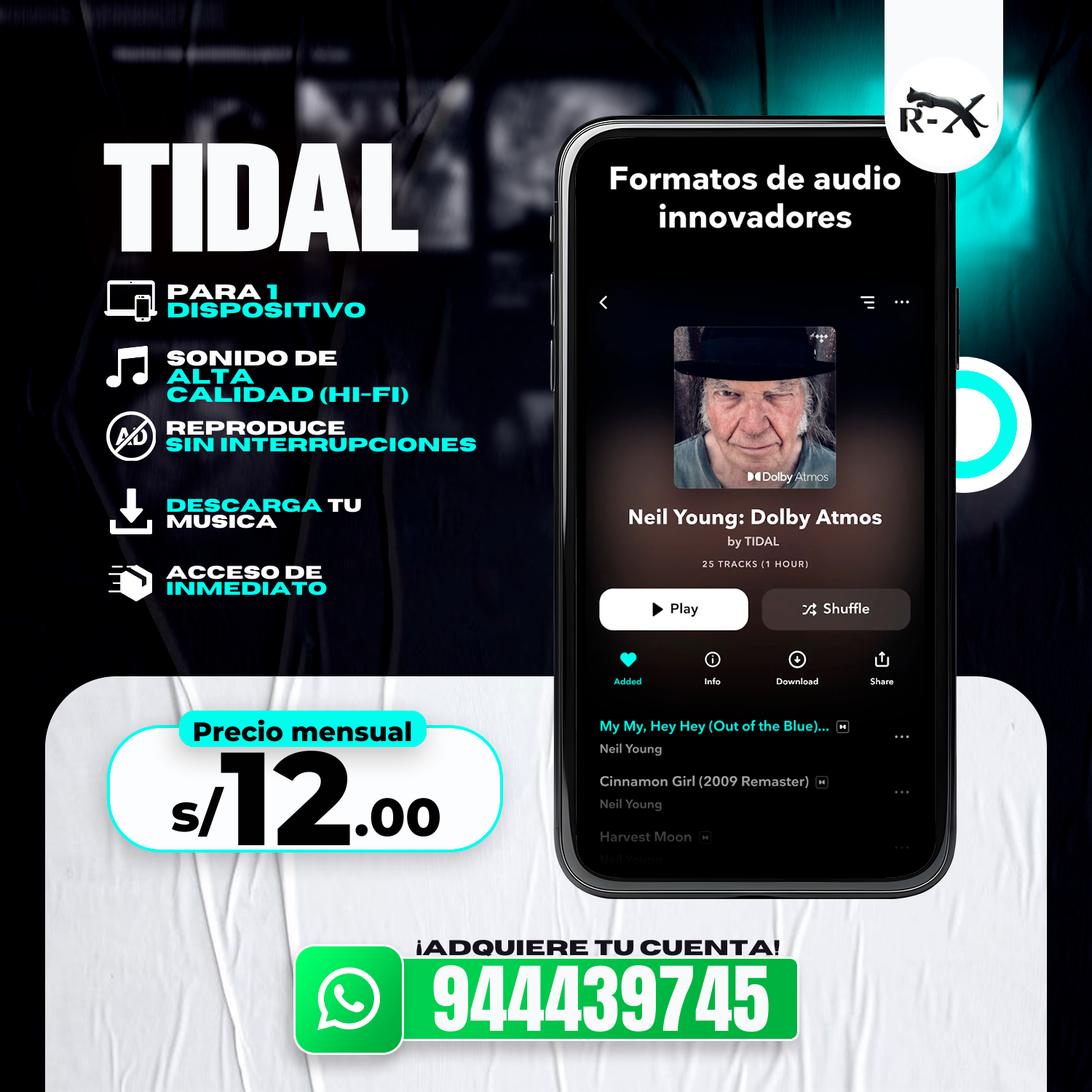 TIDAL 1 MES PREMIUM - POR RCSTREAMING 🎶