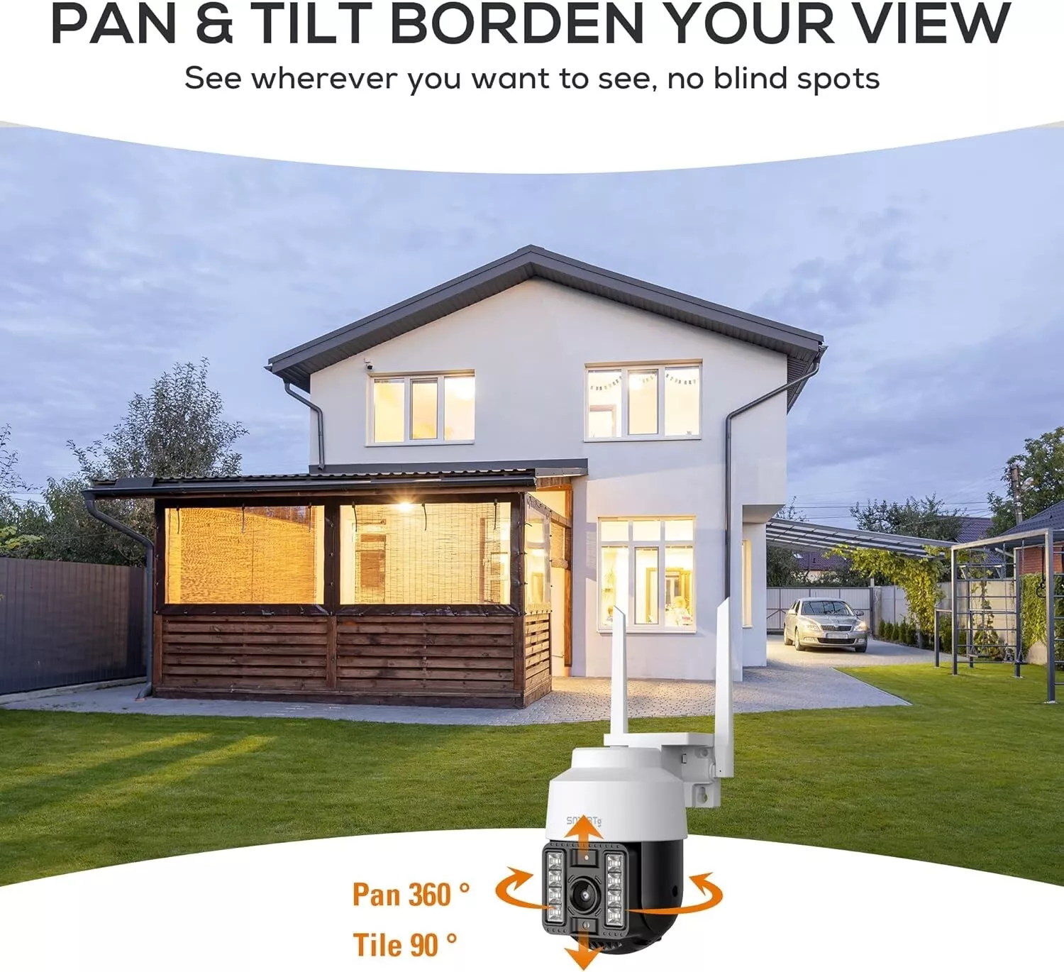 PTZ Mini Smartg ,2K HD 65ft Night Vision 2-Way Talk Auto Motion Tracking