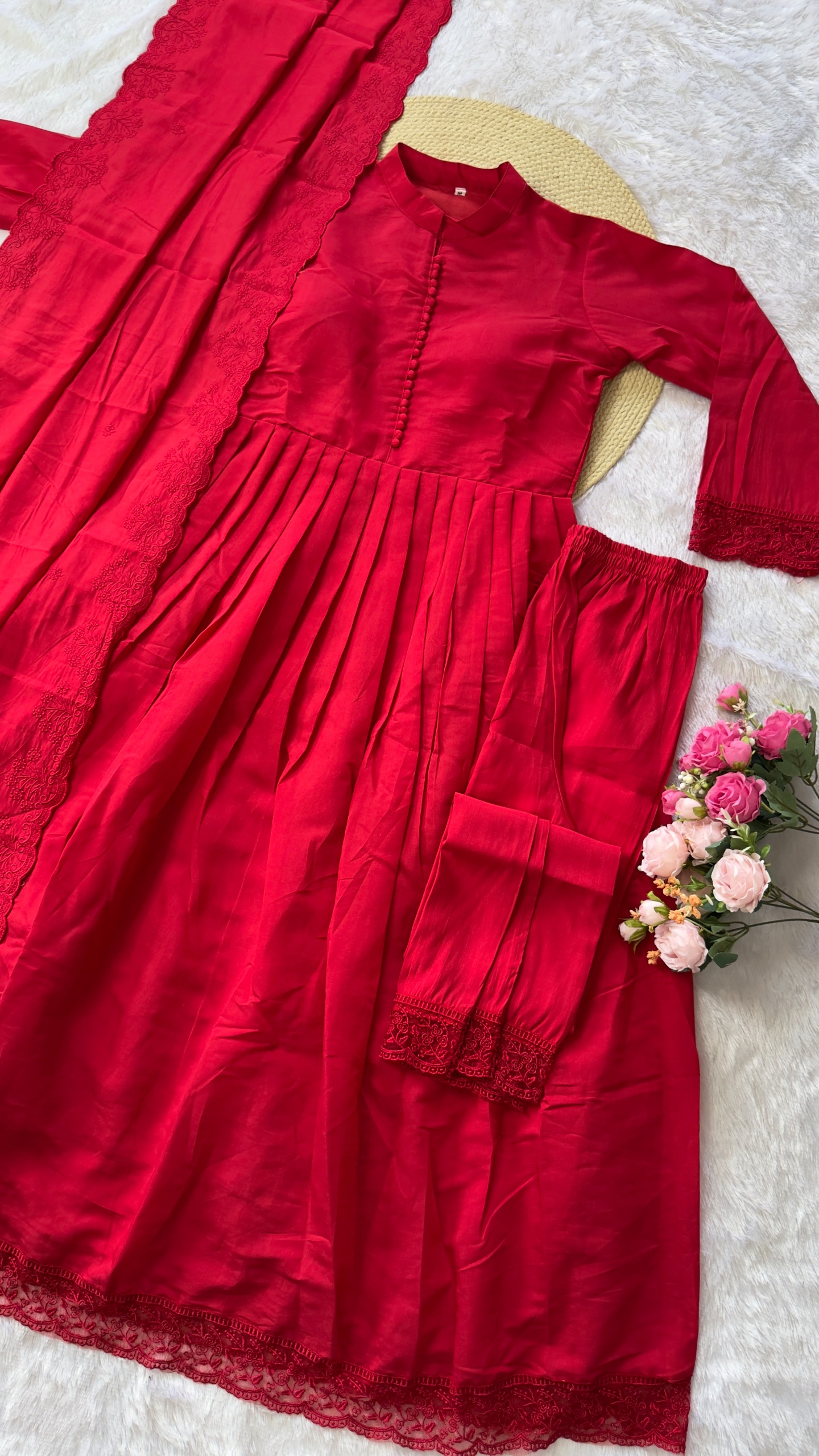  Roman silk anarkali set
