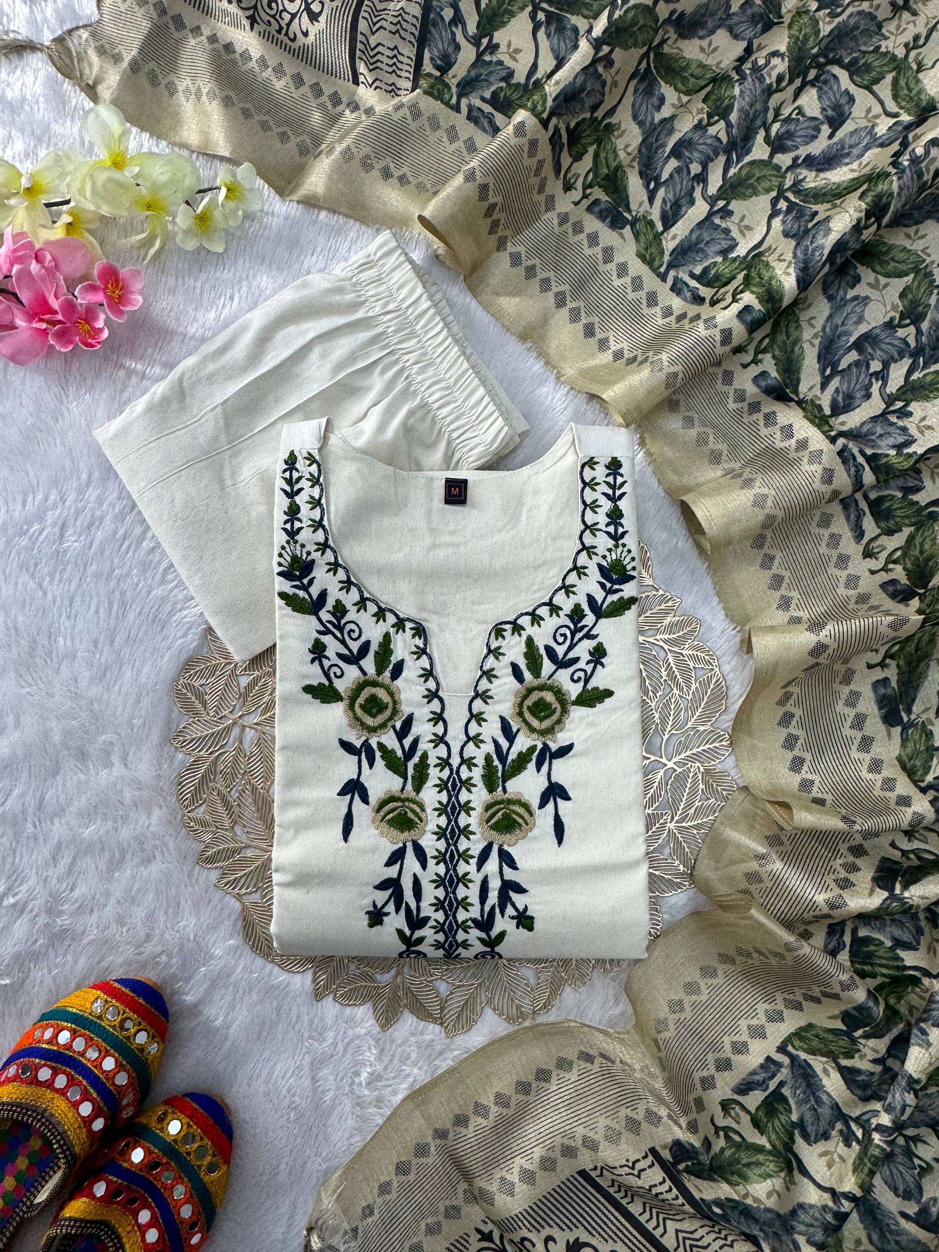 Khadi cotton kurti set