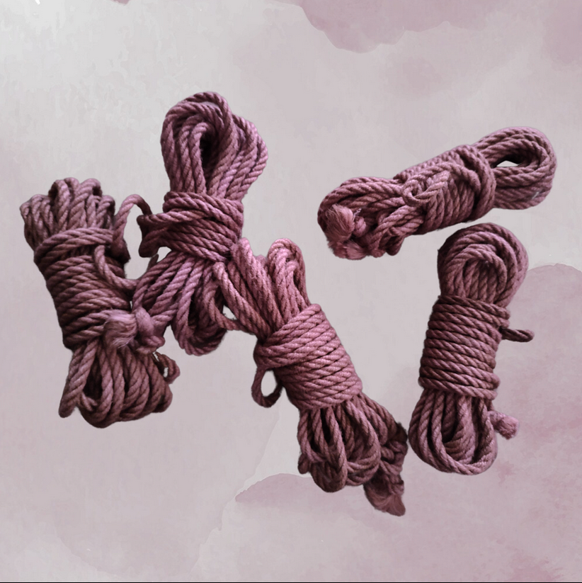  Set of 5 Dark Pink Jute Rope 