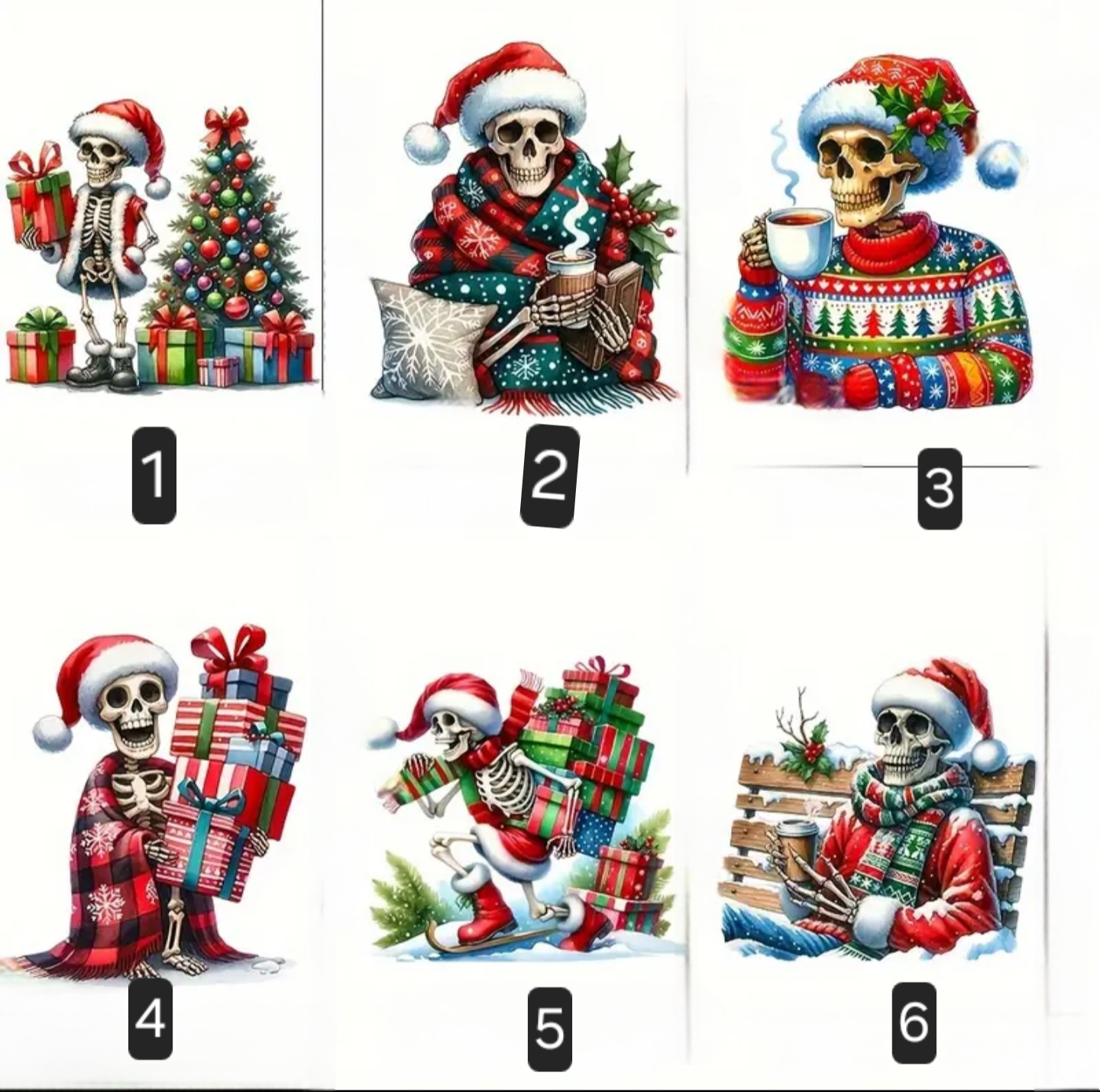 🎄💀 Christmas Skeleton T-Shirt – Festive Gothic Holiday TeeSkeleton Christmas Greeting Card Set