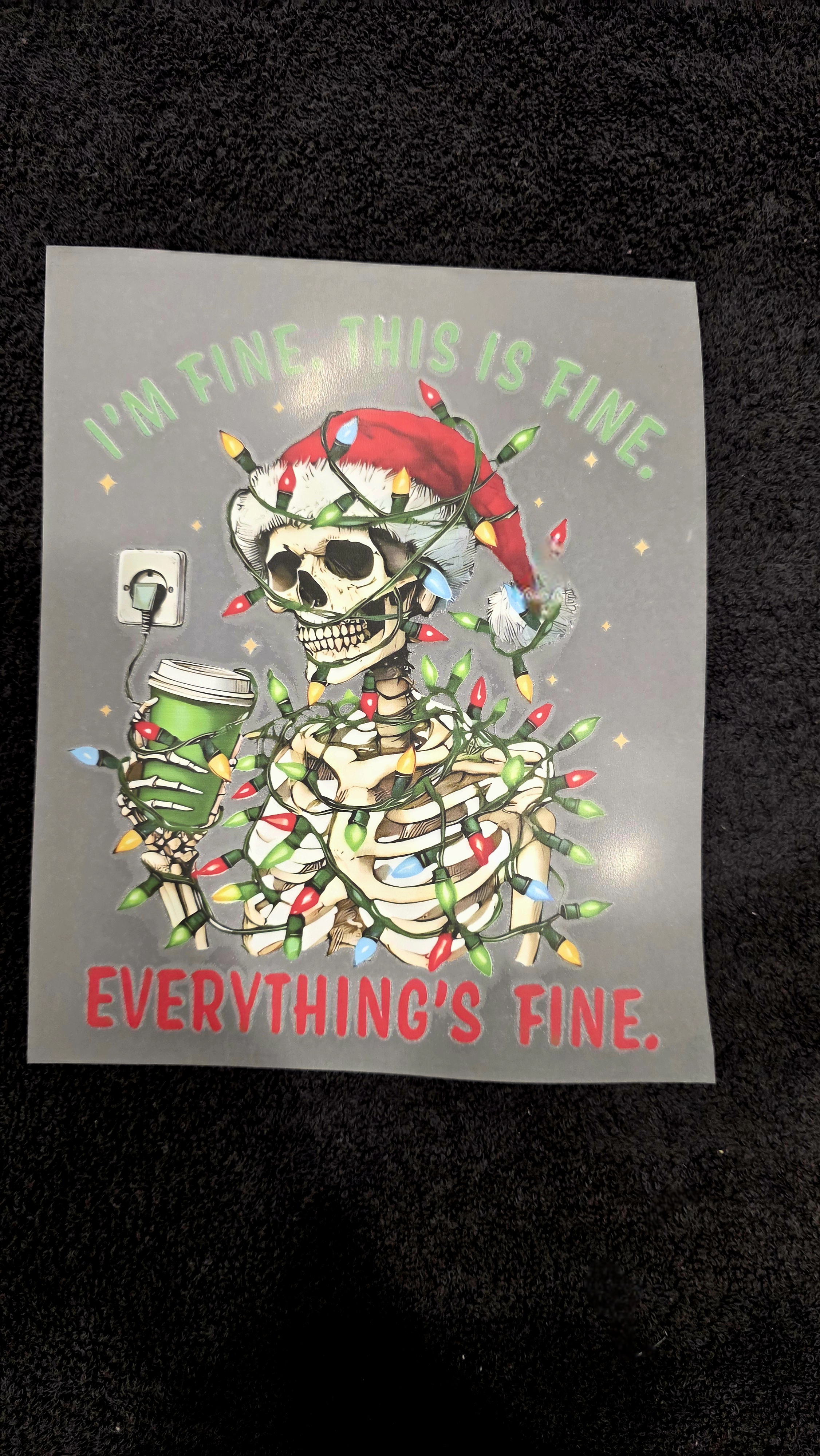 Festive chisrmas everything is fine Skeleton Graphic T-Shirt