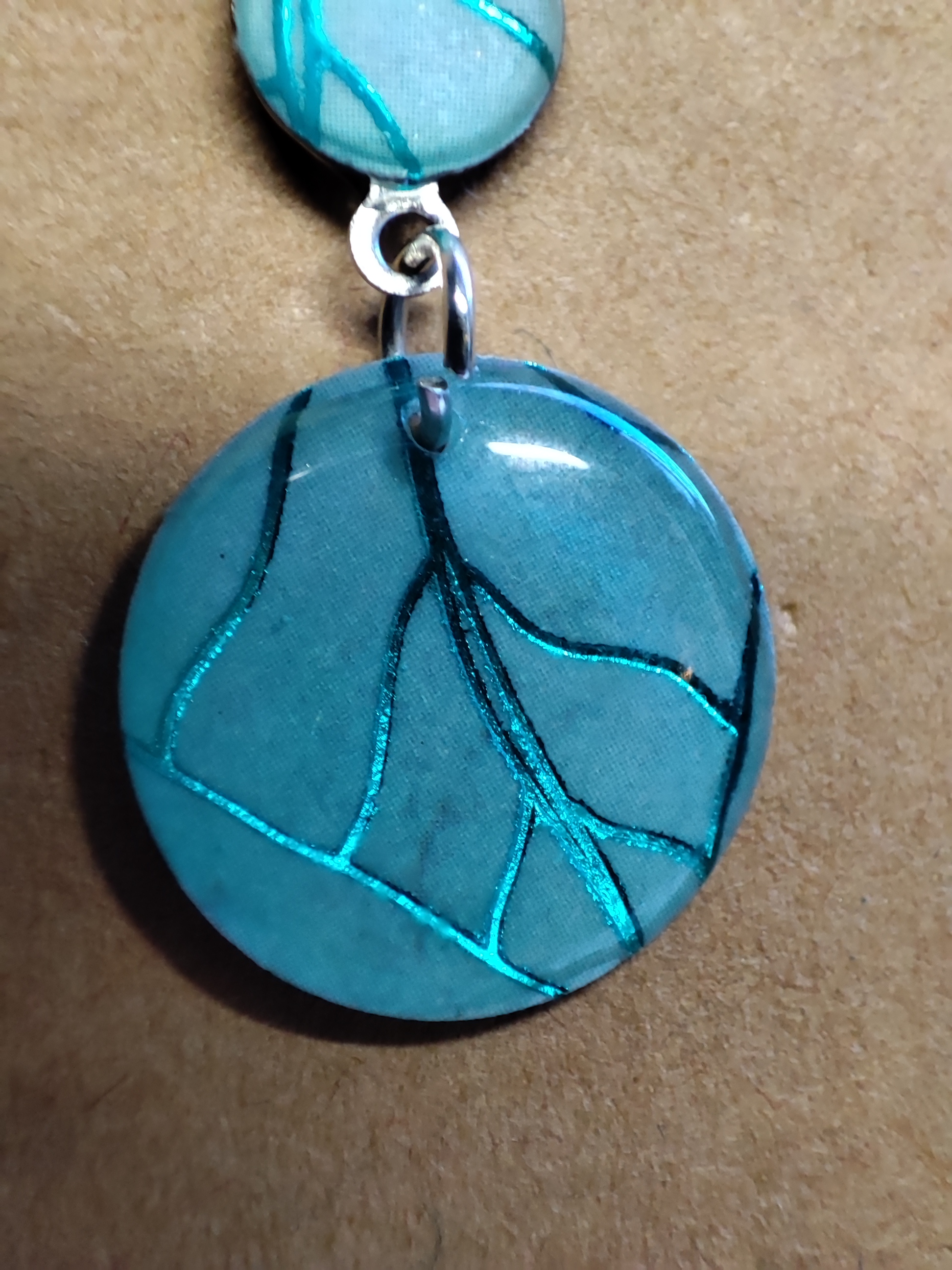 Boucles d'oreilles nervure turquoise