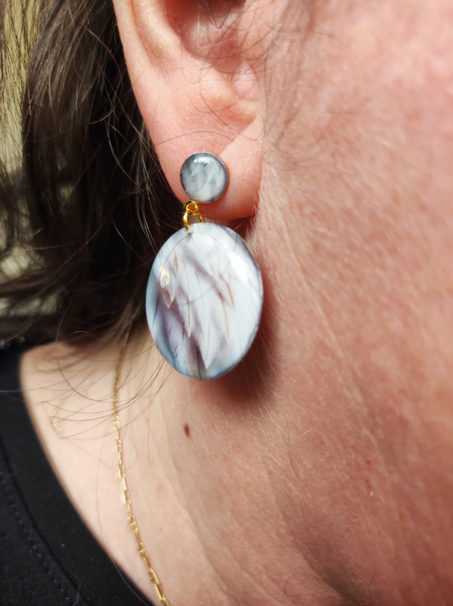 Boucles d'oreilles plumes de pélican